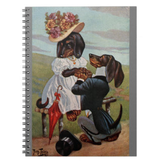 Arthur Thiele Dachshund som föreslår Spiral Notebo Anteckningsbok