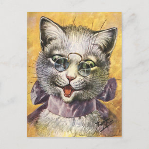 Arthur Thiele - Female Cat with Glasses Vykort