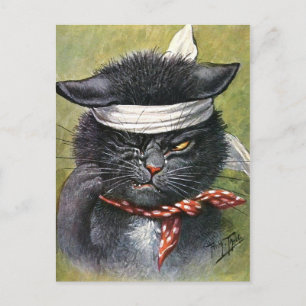 Arthur Thiele - katt med tandvärkar Vykort