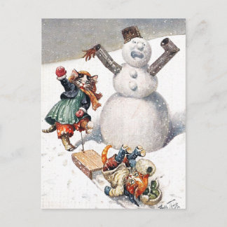 Arthur Thiele - Kittens Ta en tumbel i Snö Vykort