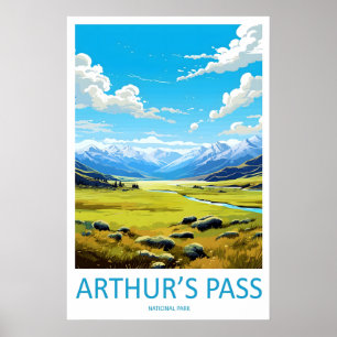 Arthurs Pass skidpark resa nationell affisch
