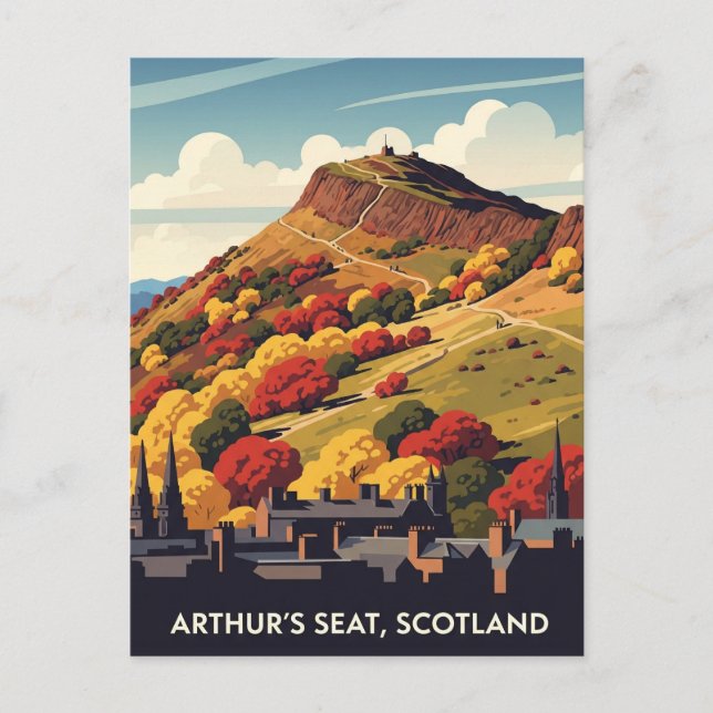 Arthur's Seat Edinburgh Skottland Resor tillbakabl Vykort (Framsida)