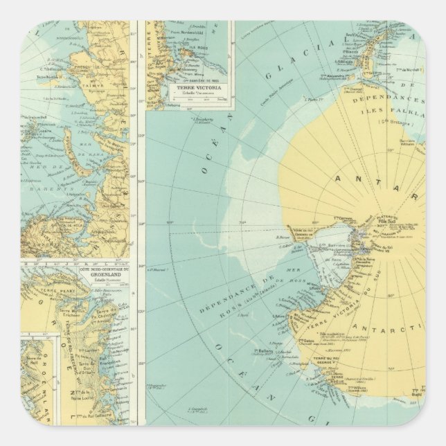 Artic, Antarctica Fyrkantigt Klistermärke (Framsida)