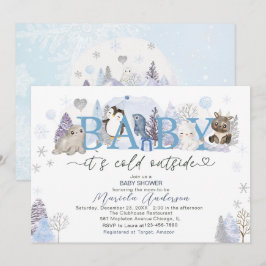 Artic Baby sitt Kall utanför Winter Baby dusch Inbjudningar