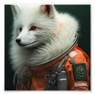 Artic Fox Astronaut Fototryck