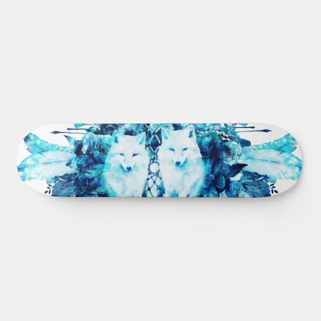 Artic Fox Dreamcatcher Ice Blue-Blommigt Mini Skateboard Bräda 18,5 Cm (Horz)