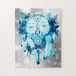 Artic Fox Dreamcatcher Ice Blue-Blommigt Pussel