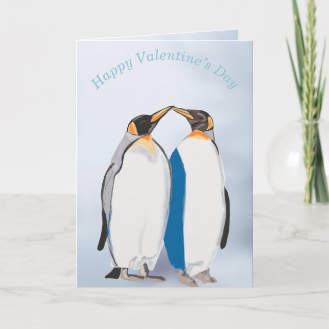 Artic Kung Penguin Valentines Helgkort (Framsida)