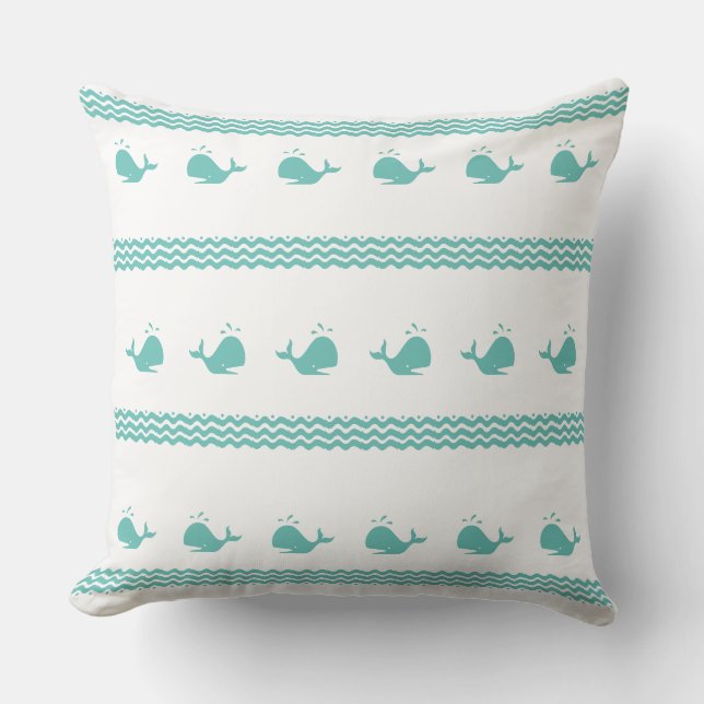 Artic Teal Blue Whale Rand vid Nautical Du Kudde (Framsida)