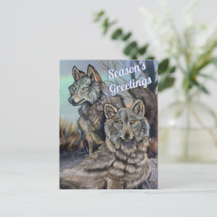 Artic Vargs~ Season's Greetings Postcard Vykort