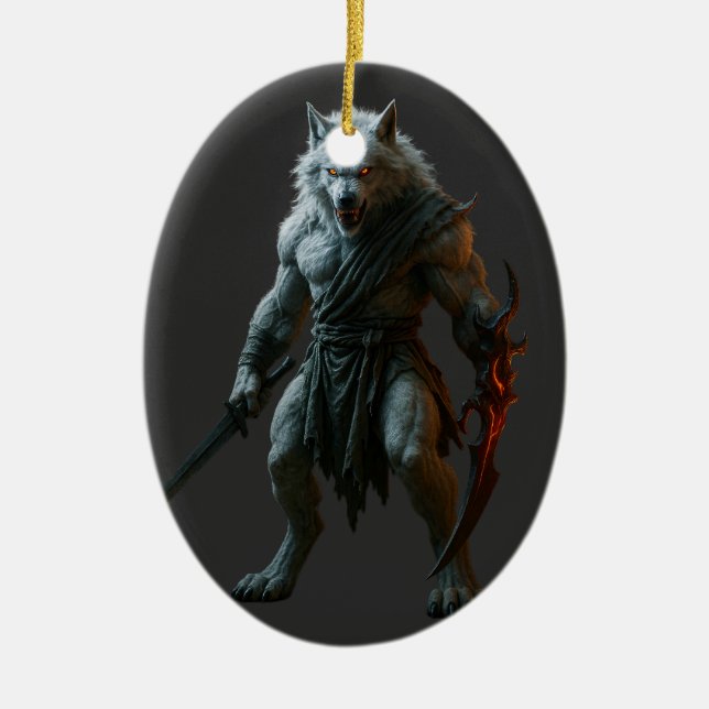 Artic Werewolf Julgransprydnad Keramik (Framsidan)