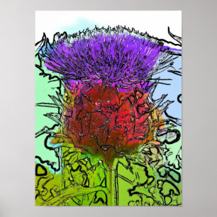 ARTICHOKE FLOWER POSTER