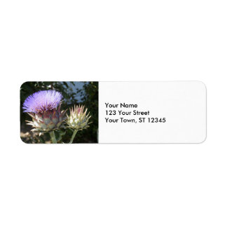 Artichoke Flowers Returadress Etikett
