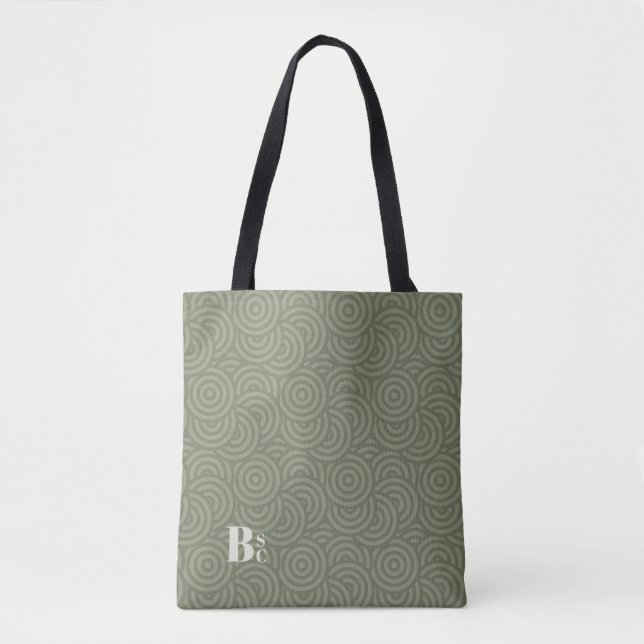 Artichoke Grönt ・ Random Circles Monogram Tygkasse (Framsida)