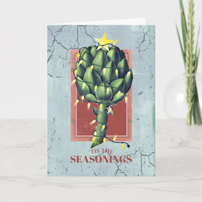 Artichoke julkock ljus catering-leverantör helgkort (Framsida)