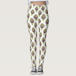Artichoke Lila Mönster Leggings<br><div class="desc">Kvisk mönster av vattenfärgad illustration av kronärtskocka gjord i mönster.</div>
