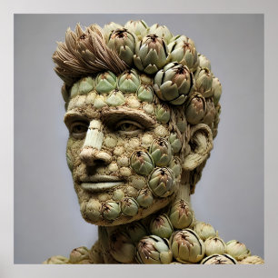 Artichoke Man - Vegetabiliskt inspirerad Porträtt  Poster
