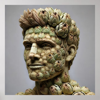 Artichoke Man - Vegetabiliskt inspirerad Porträtt Poster