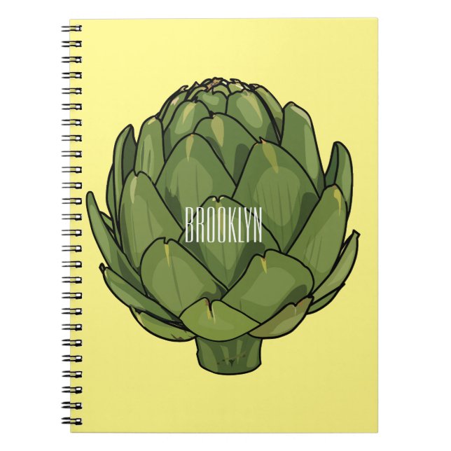 Artichoke-tecknad, illustration anteckningsbok (Framsidan)