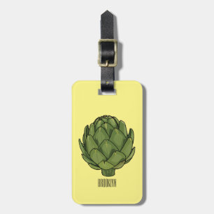 Artichoke-tecknad, illustration bagagebricka