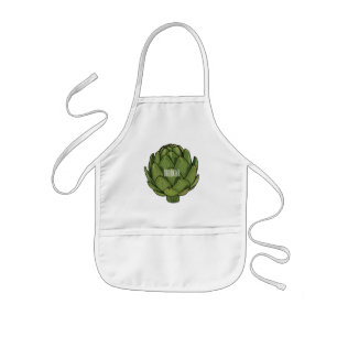 Artichoke-tecknad, illustration barnförkläde