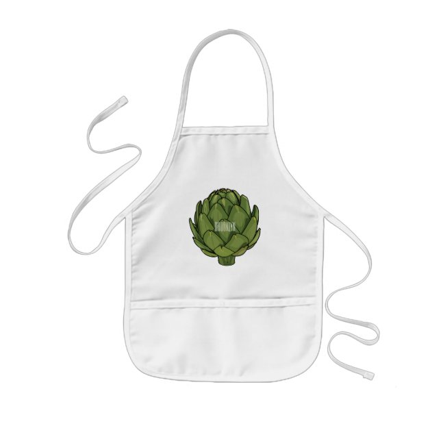 Artichoke-tecknad, illustration barnförkläde (Framsidan)