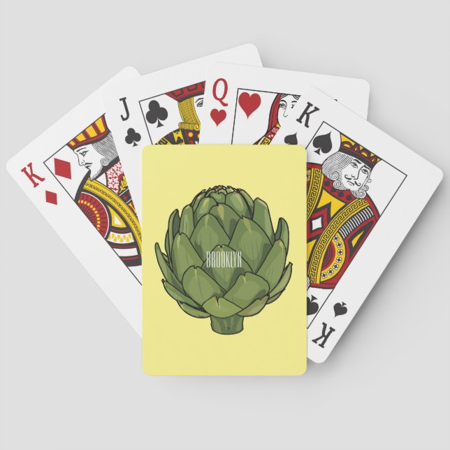 Artichoke-tecknad, illustration casinokort (Baksidan)
