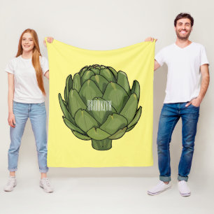 Artichoke-tecknad, illustration fleecefilt