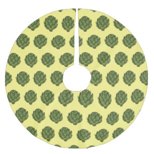 Artichoke-tecknad, illustration julgransmatta borstad polyester