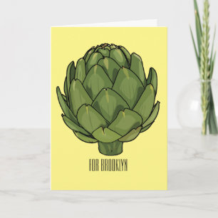 Artichoke-tecknad, illustration kort