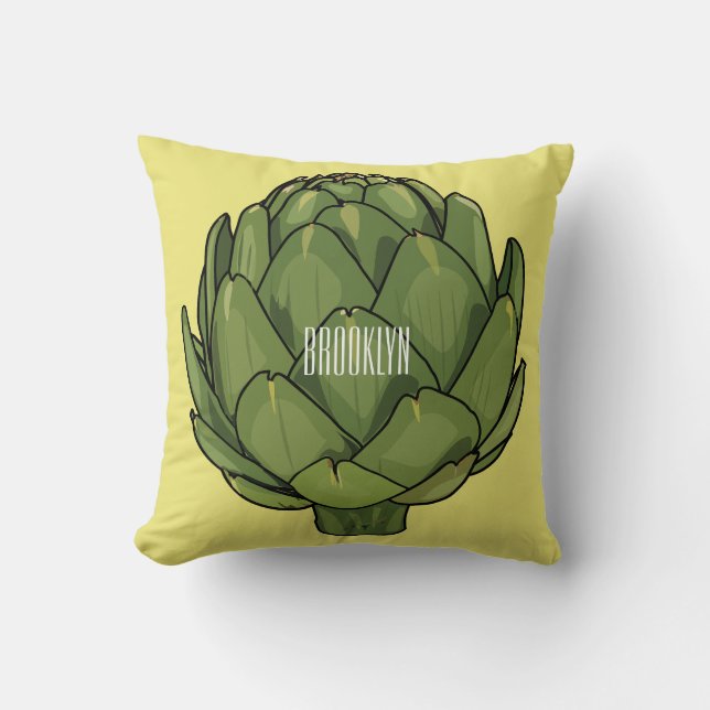 Artichoke-tecknad, illustration kudde (Framsida)