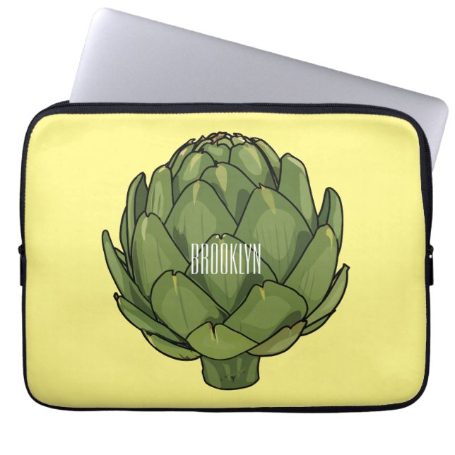 Artichoke-tecknad, illustration laptop fodral (Framsidan)