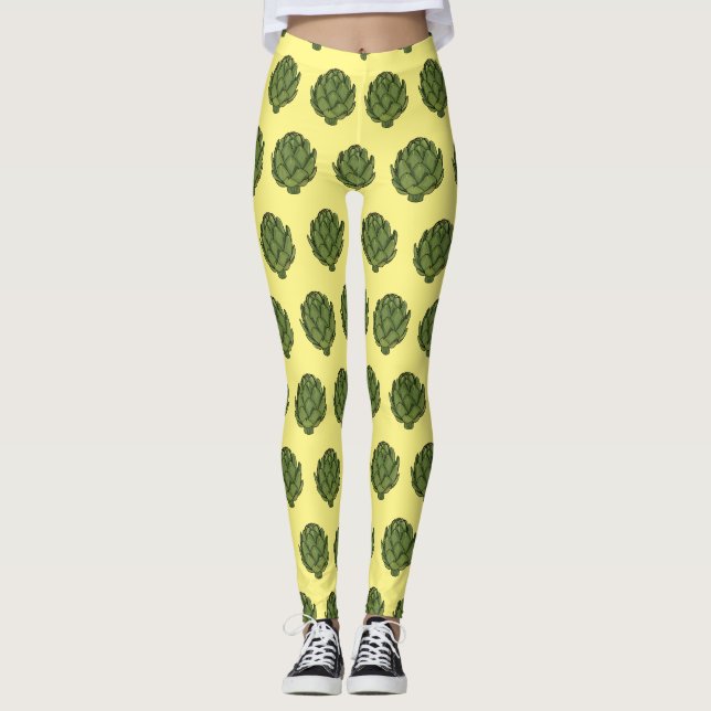 Artichoke-tecknad, illustration leggings (Framsida)