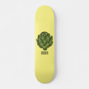 Artichoke-tecknad, illustration mini skateboard bräda 18,5 cm
