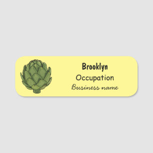 Artichoke-tecknad, illustration namnbricka