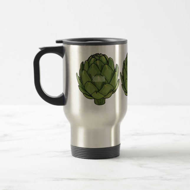 Artichoke-tecknad, illustration resemugg (Vänster)