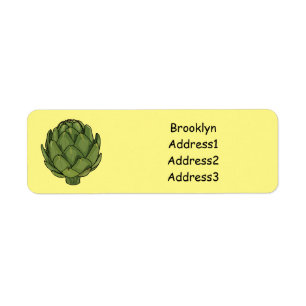 Artichoke-tecknad, illustration returadress etikett