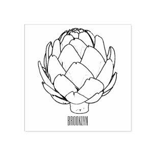 Artichoke-tecknad, illustration stämpel