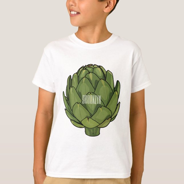 Artichoke-tecknad, illustration t shirt (Framsida)