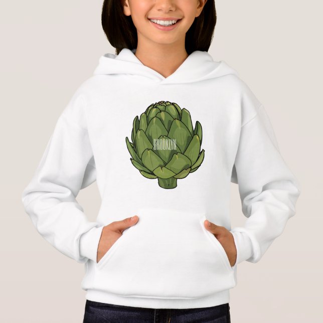 Artichoke-tecknad, illustration t shirt (Framsida)