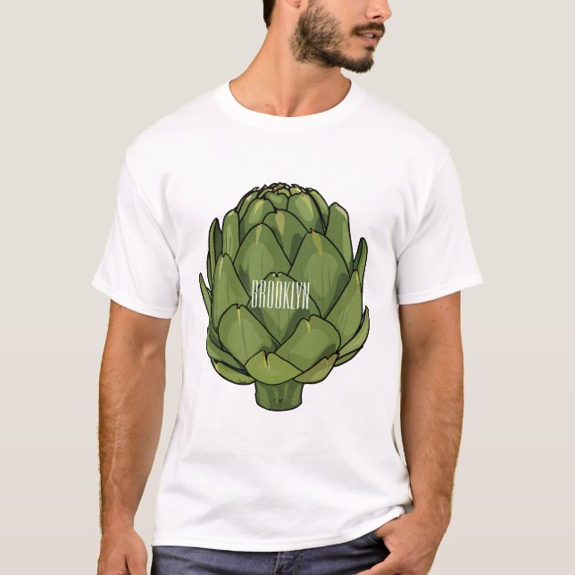 Artichoke-tecknad, illustration t shirt (Framsida)