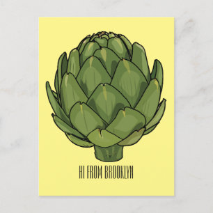 Artichoke-tecknad, illustration vykort