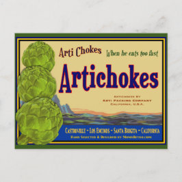 Artichoke Vintage Låda Art Editable PostCard Vykort