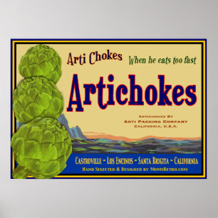 Artichoke Vintage Vegetable Art Print Poster