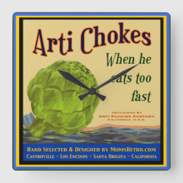 Artichokes Retro Kitchen Wall Clock Fyrkantig Klocka