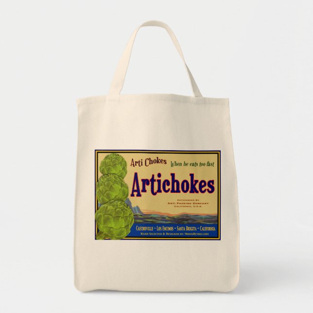 Artichokes Vintage Låda Art Canvas Tote Tygkasse (Framsidan)