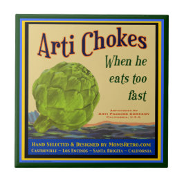 Artichokes Vintage Låda Art Tile Kakelplatta
