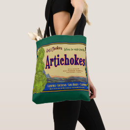 Artichokes Vintage Vegetable Låda Lable Art Tygkasse