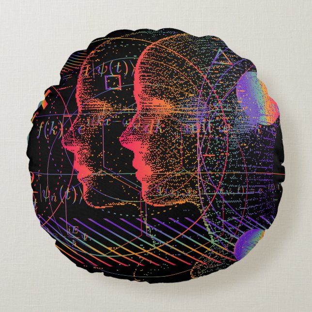 Artificial Intelligence and Virtual Reality concep Rund Kudde (Framsidan)