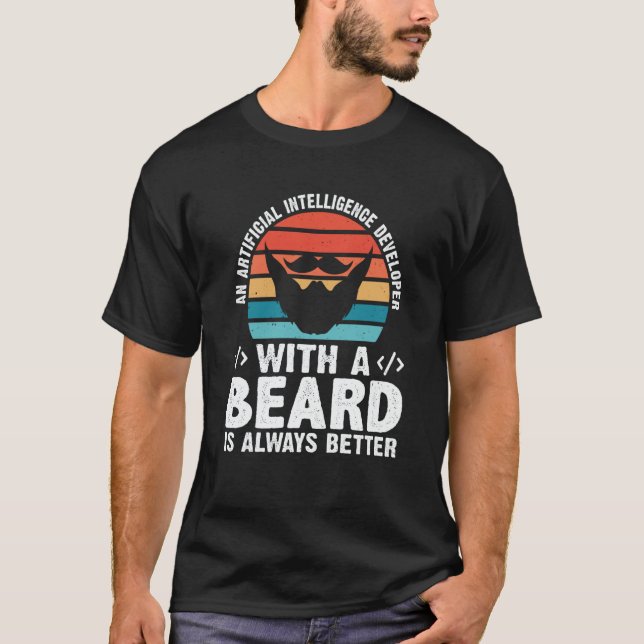 Artificial Intelligence Developer With A Beard T Shirt (Framsida)